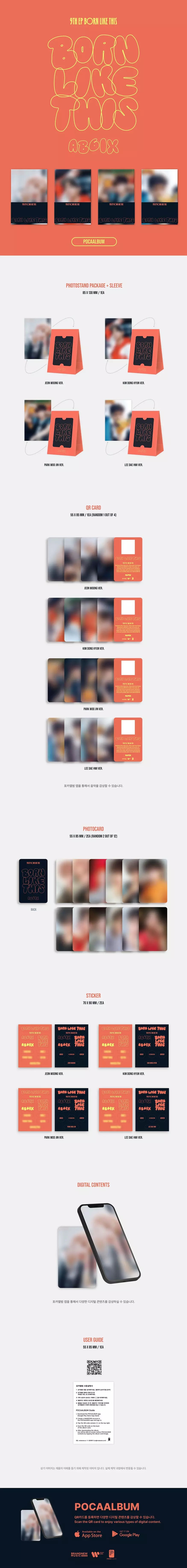 AB6IX 9th EP Album [BORN LIKE THIS] (POCAALBUM) [PREORDER] - details