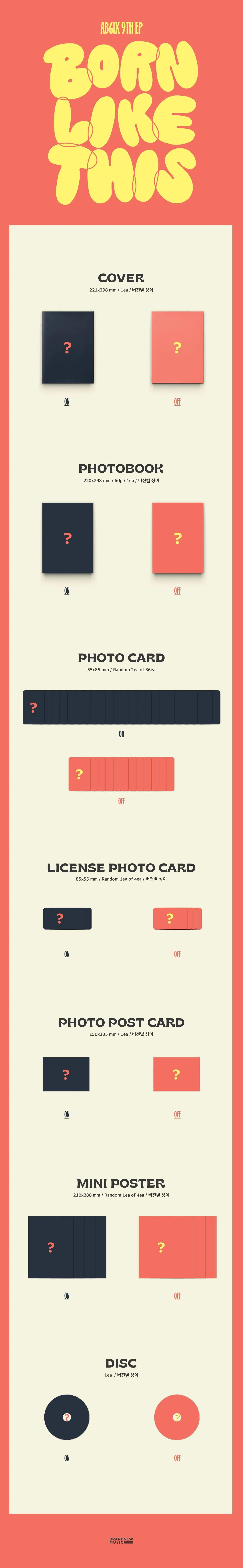 AB6IX 9th EP Album [BORN LIKE THIS] [PREORDER] - details