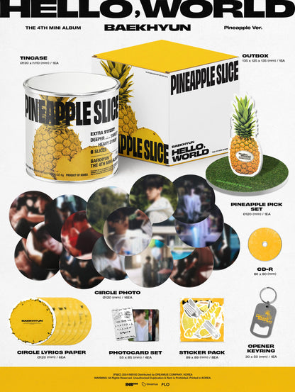 BAEKHYUN 4th Mini Album [Hello, World] (Pineapple Version - Limited) - details