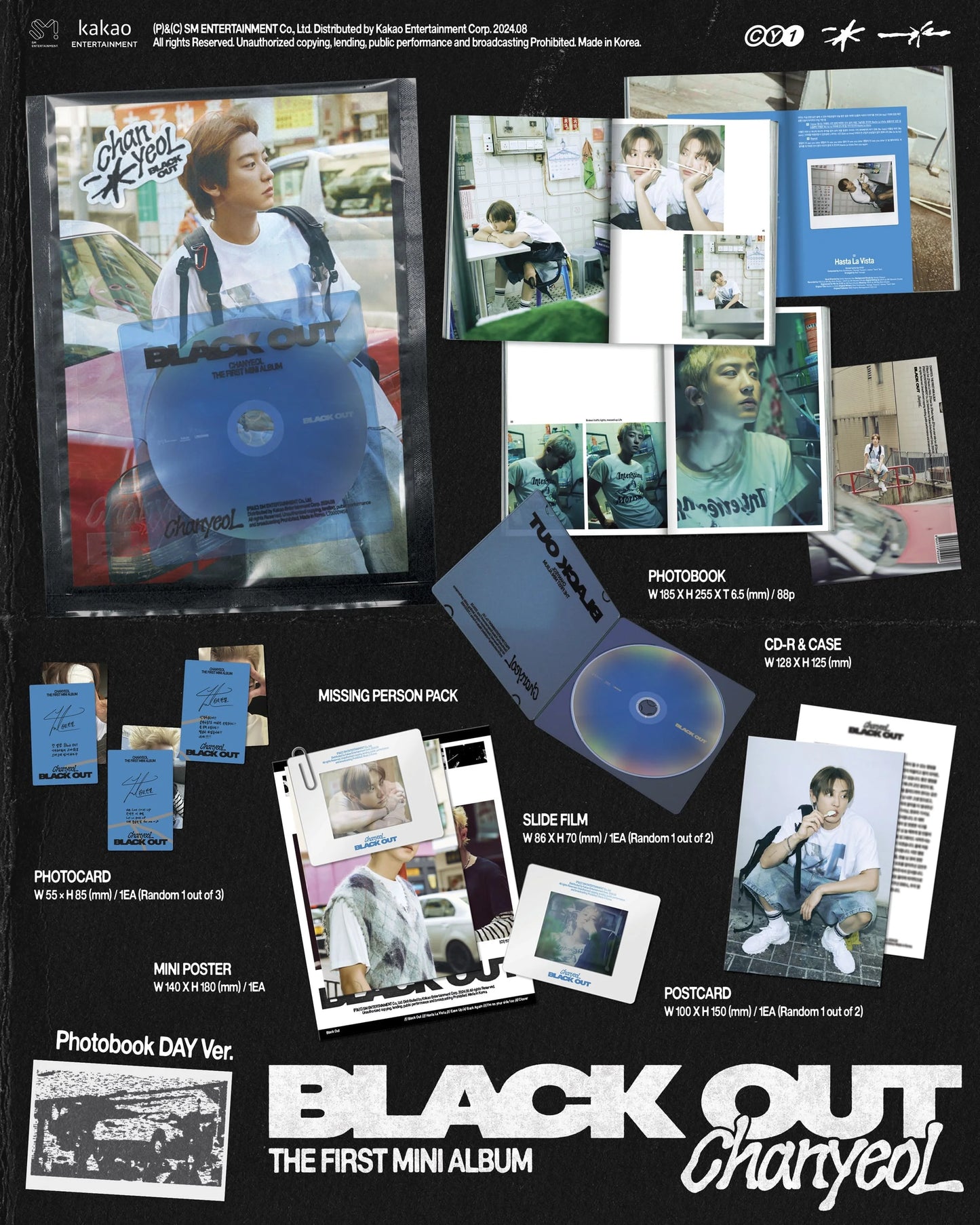 CHANYEOL 1st Mini Album [Black Out] (Photo Book Version) - day version details