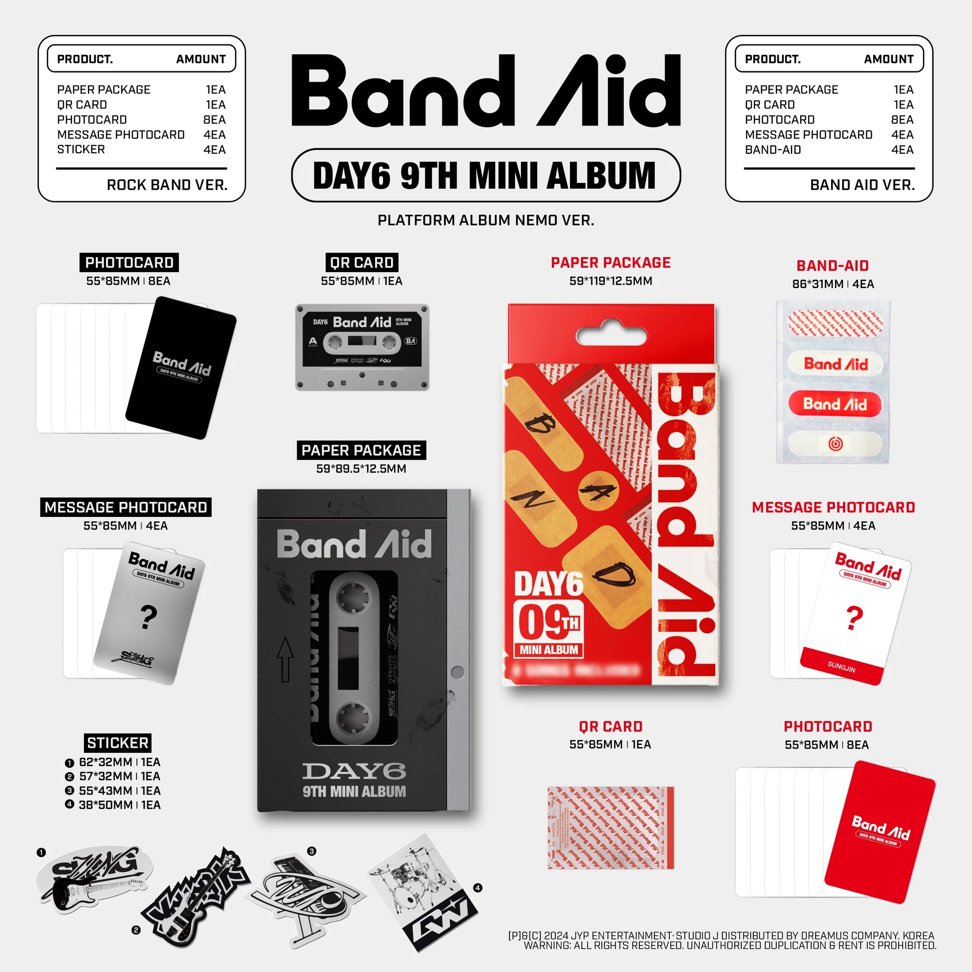 DAY6 9th Mini Album [Band Aid] (Platform Album Nemo Version) - details