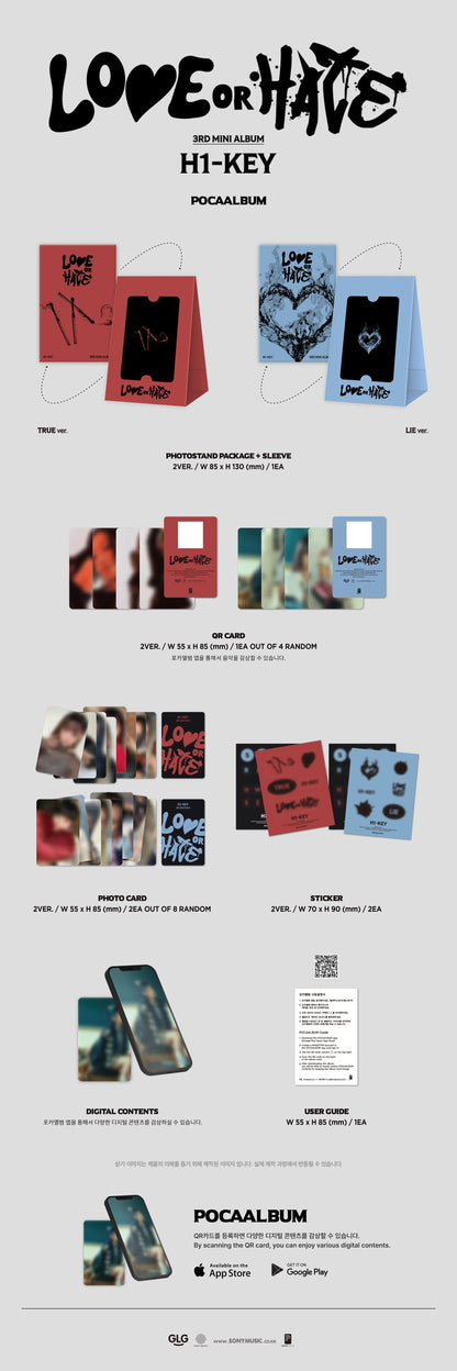 H1-KEY 3rd Mini Album [LOVE or HATE] (POCAALBUM) - details