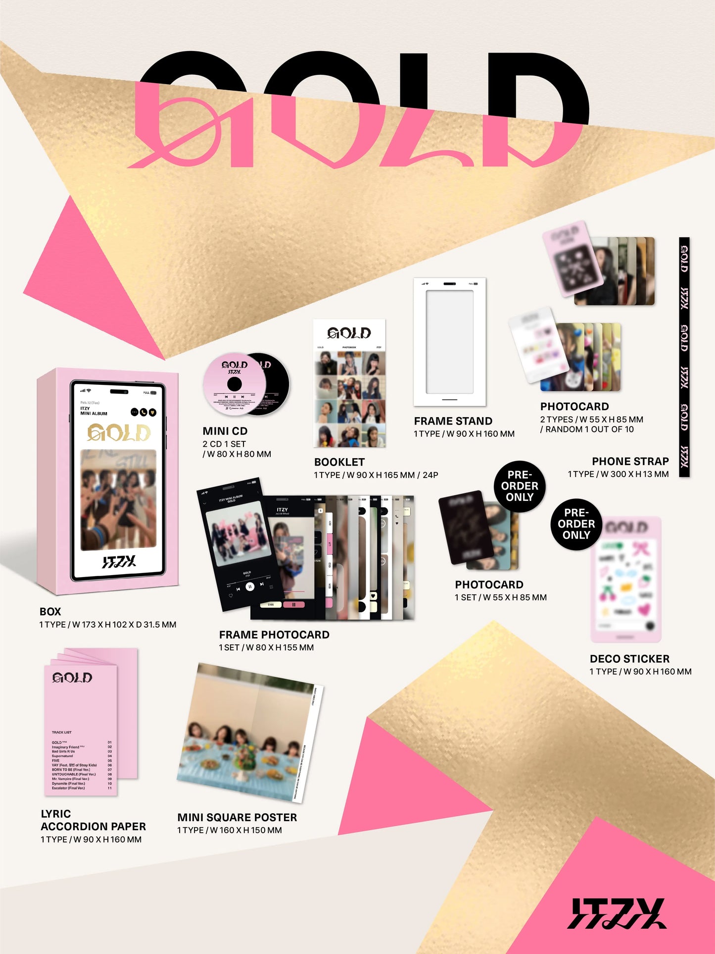 ITZY 9th Mini Album [GOLD] (PHONE BOX Version) - details