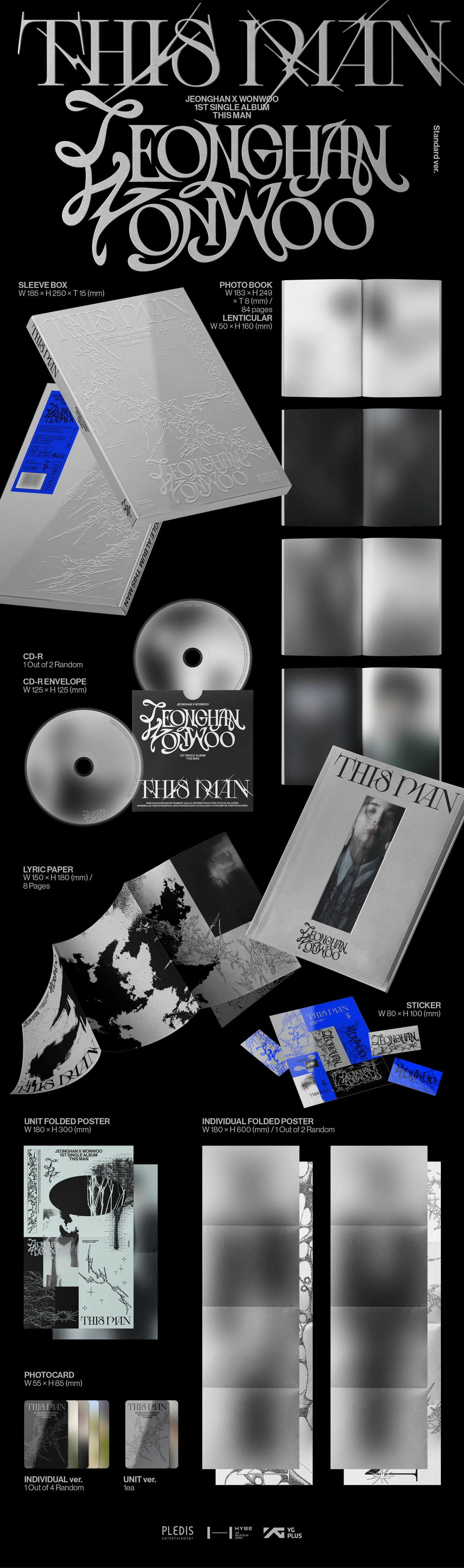 JEONGHAN X WONWOO 1st Single Album [THIS MAN] (Standard Version) - details