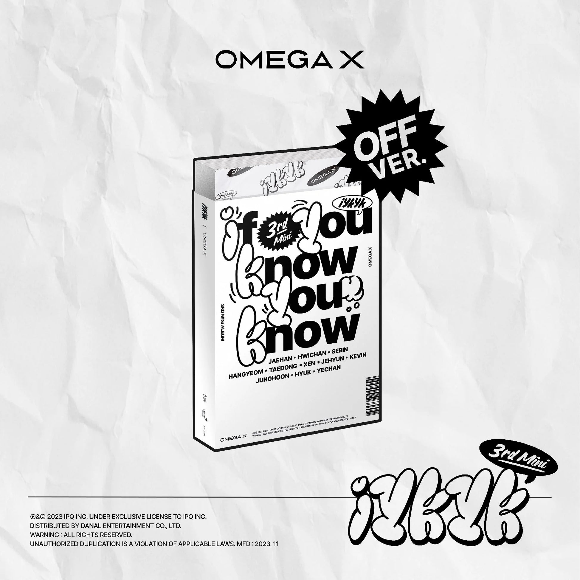 OMEGA X 3rd Mini Album [iykyk] - OFF details