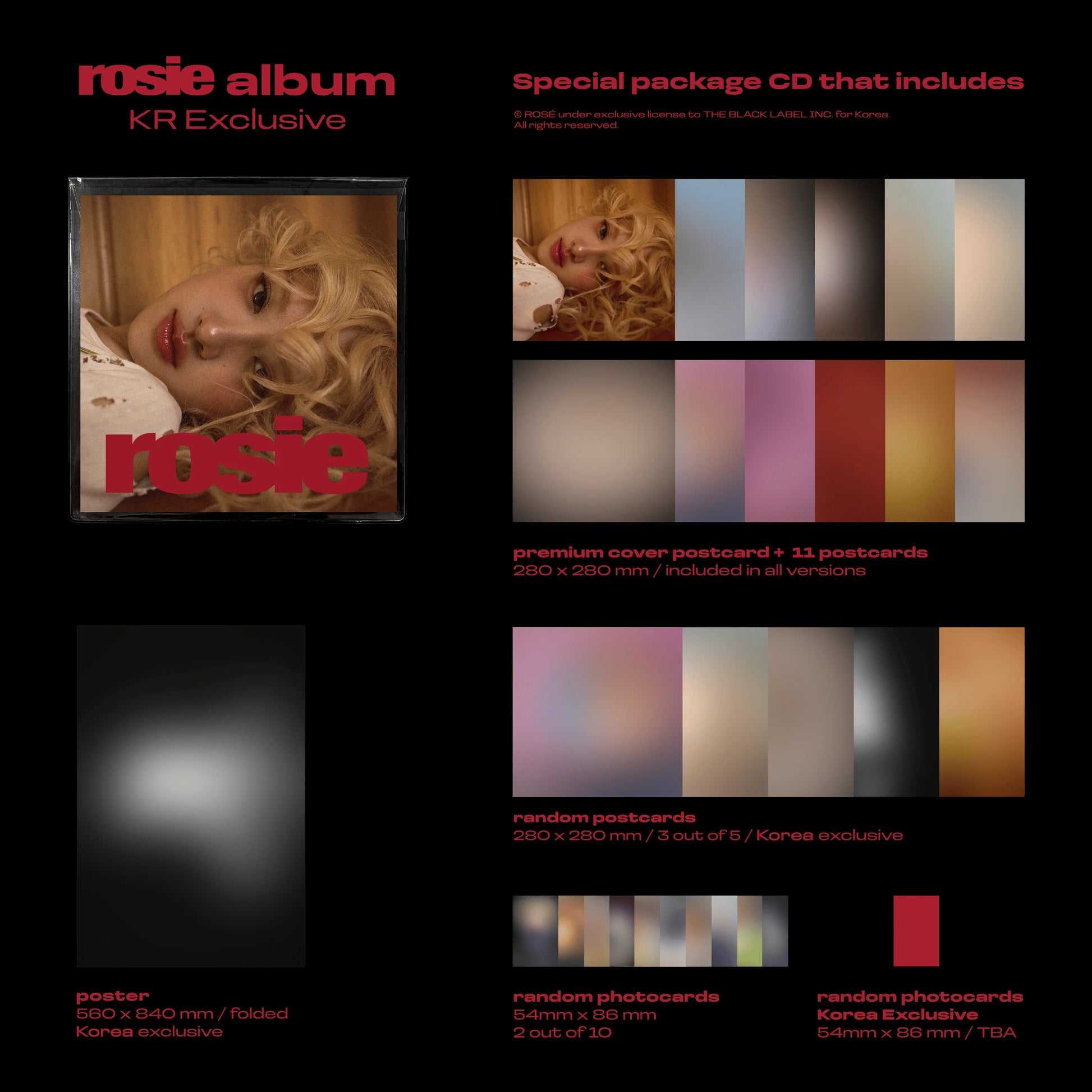 ROSÉ 1st Studio Album [rosie] (KR Exclusive) - preorder details