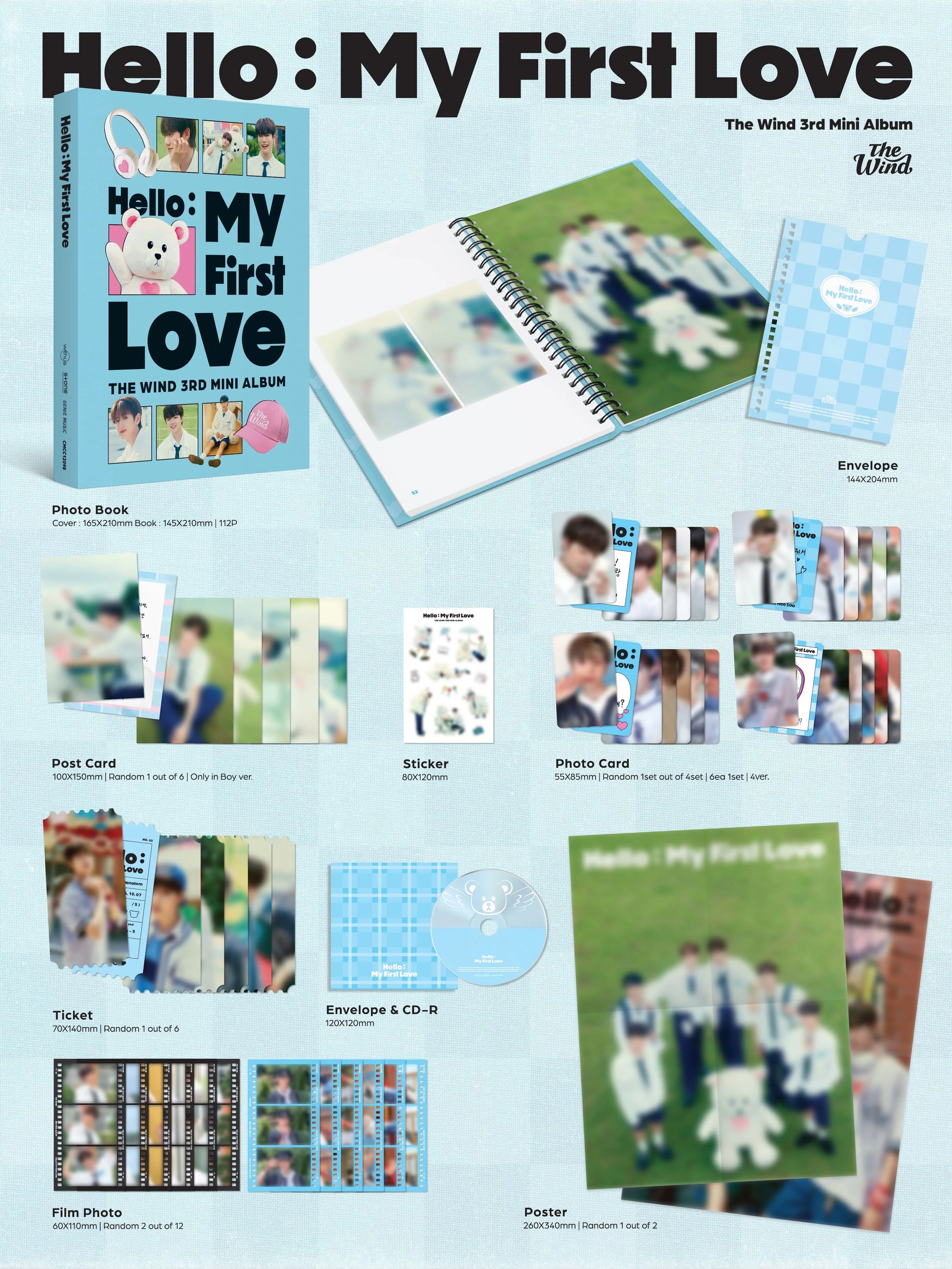 The Wind 3rd Mini Album [Hello : My First Love] - boy version details