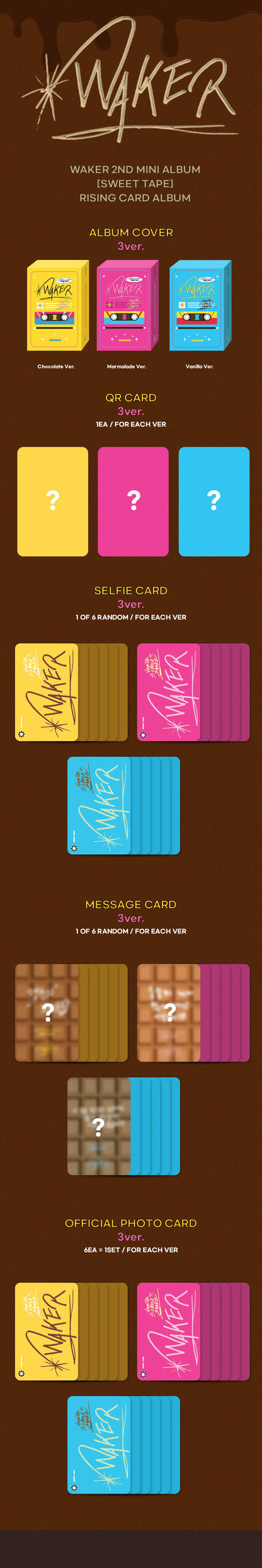 WAKER 2nd Mini Album [Sweet Tape] (RISING CARD ALBUM) - details