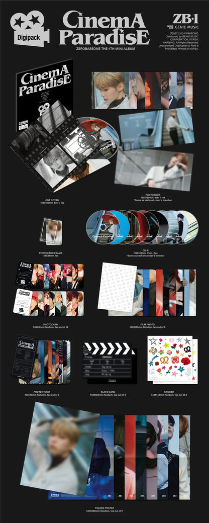 ZEROBASEONE 4th Mini Album [CINEMA PARADISE] (DIGIPACK Version - RANDOM)